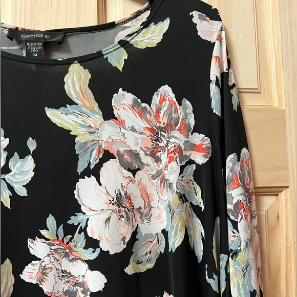 Karen Kane Women's Floral Ballet Neck Swing Dress - Picture 2 of 6